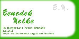 benedek melke business card